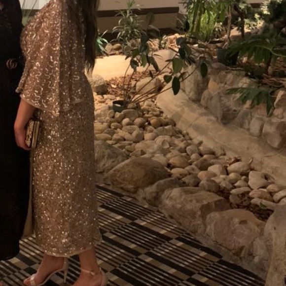 Pink Sequin ASOS Midi Dress - Picture 2 of 2